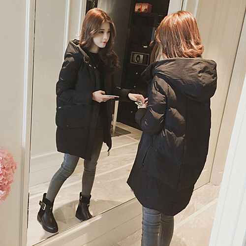 日韓2019冬季網紅學生長款羽絨服chic女學院風加厚寬鬆ins棉服bt