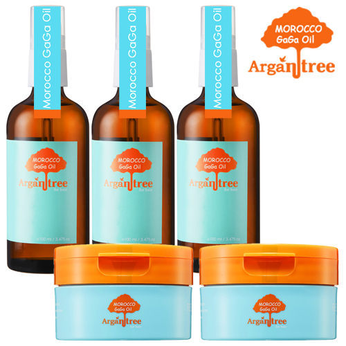 【Morocco GaGa Oil】摩洛哥醫美級秀髮油100ml*3+髮膜100ml*2