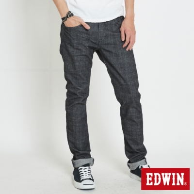 EDWIN EDGE LINE 漸層袋花 窄直筒牛仔褲-男-黑色