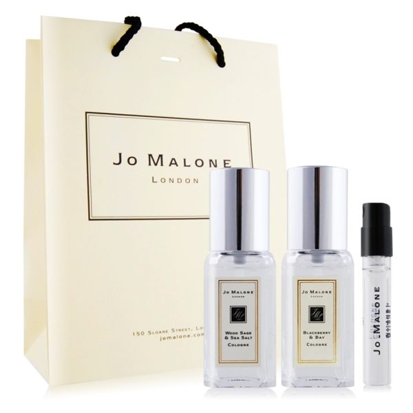 Jo Malone 鼠尾草+黑莓子(9ml)X2+杏桃花與蜂蜜針管香水 -贈提袋