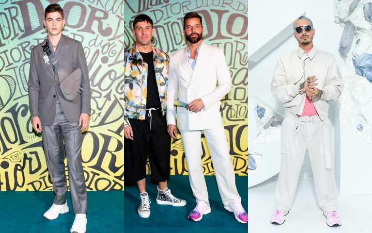 左起： 帥氣男模Hero Fiennes-Tiffin、瑞奇馬汀Ricky Martin、拉丁天王J Balvin都穿上CD1運動鞋。(圖/品牌提供)