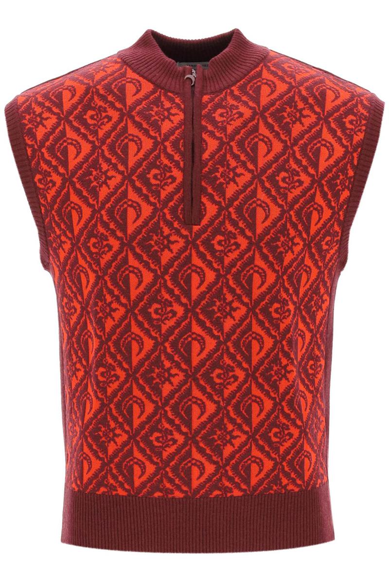 Marine serre moon diamant jacquard knit vest