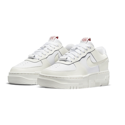 NIKE 休閒鞋 運動鞋 厚底 AF1 皮革 女鞋 白紅 CK6649-105 W AIR FORCE 1 PIXEL