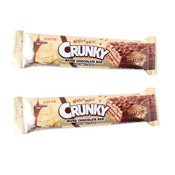 韓國 LOTTE樂天 CRUNKY 巧克力威化餅乾棒 (單支) 30g 巧克力棒 餅乾