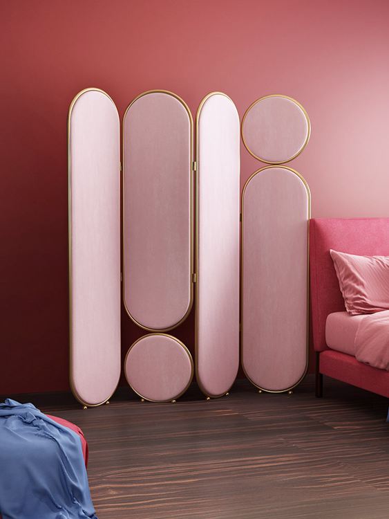 屏風北歐ins風屏風臥室簡約可折疊移動餐廳隔斷輕奢布藝裝飾折屏