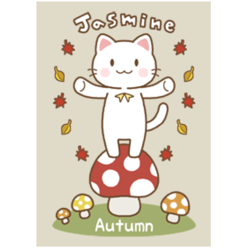 White cat and Autumn