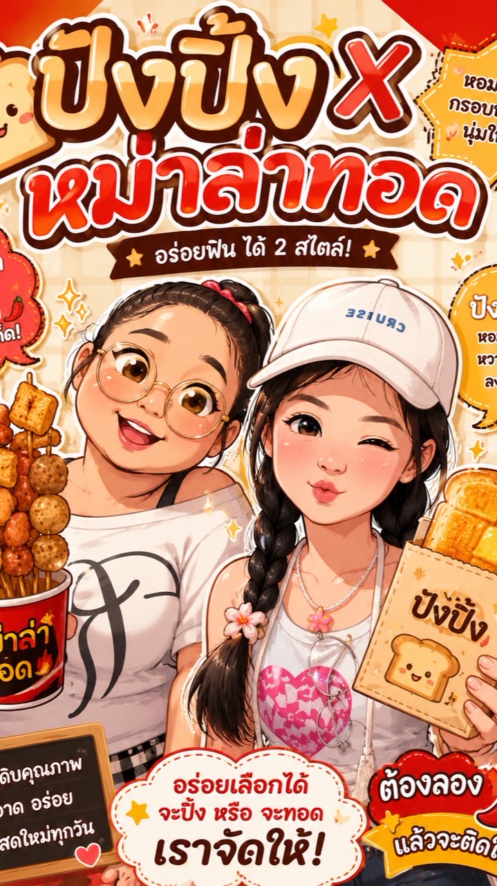 ปังปิ้ง X หม่าล่าทอด🍞🍢🤤