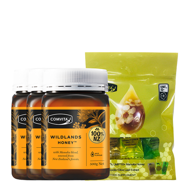 麥蘆卡野地蜂蜜500g x3(瓶) 原價$4140 蜂蜜潤喉糖(綜合味)12粒 x1(包) 原價$380 含有萬恩曼樹蜂蜜的香味，麥蘆卡蜂蜜濃郁口感配上紐西蘭忍冬的草本芳香 可直接食用，或加入牛奶、麥