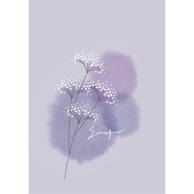 フラワー北欧シンプル・くすみパープル