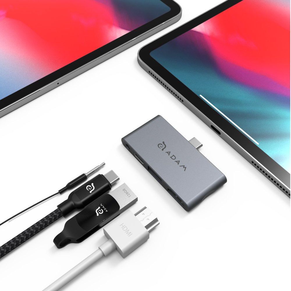 ◆ 專為 iPad Pro (第三代) 設計，體積最小最輕薄的USB-C iPad Pro 集線器，包含USB-C PD 快充、USB-A、HDMI、3.5公釐耳機插孔功能◆ USB-C 支援 PD 