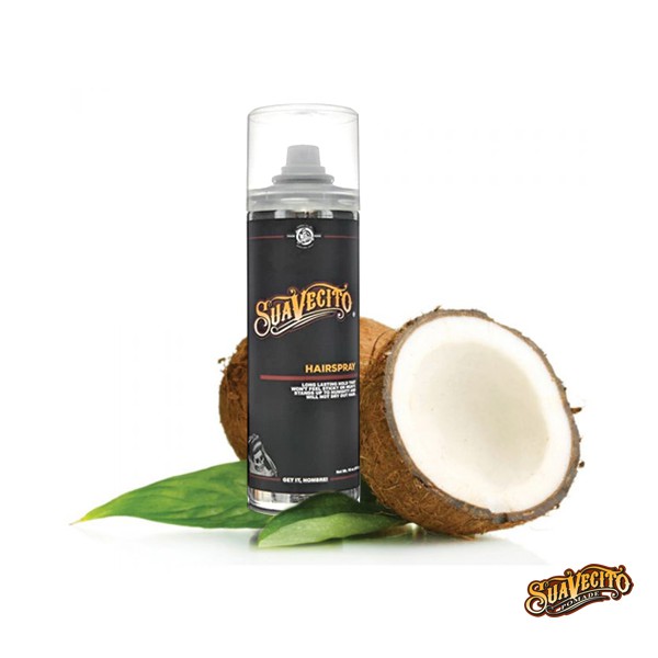 Suavecito Hairspray古龍強力定型噴霧添加天然椰油配方提供整日定型高效能輕盈不造成頭髮油膩及厚重困擾自然霧光、高操控、可梳理、無白屑抗濕熱更不過於乾硬最特別的是同樣搭載經典古龍水香氣讓
