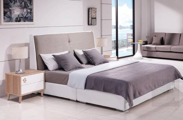 【振鴻家具】伊登白色5尺床頭片+床底 有黑色另有賣場 如要拆買請洽客服