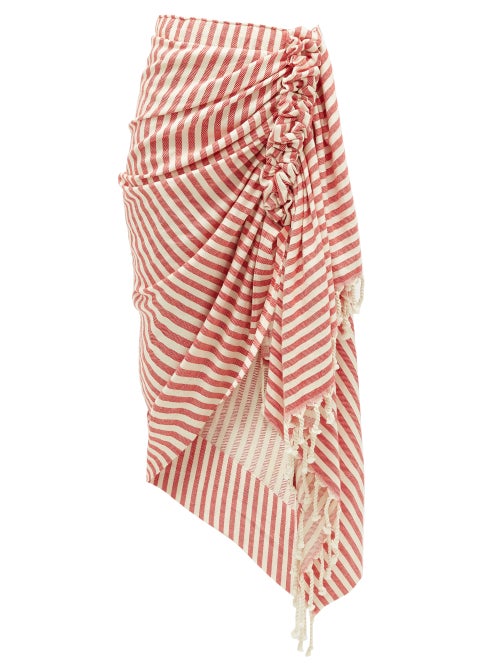 Just Bee Queen - Just Bee Queen's red and ivory-striped Tulum skirt was designed with tropical desti