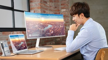 整合 85W 電源、40Gbps 傳輸！三星發表首款支援 Thunderbolt 3 的 QLED 曲面顯示器