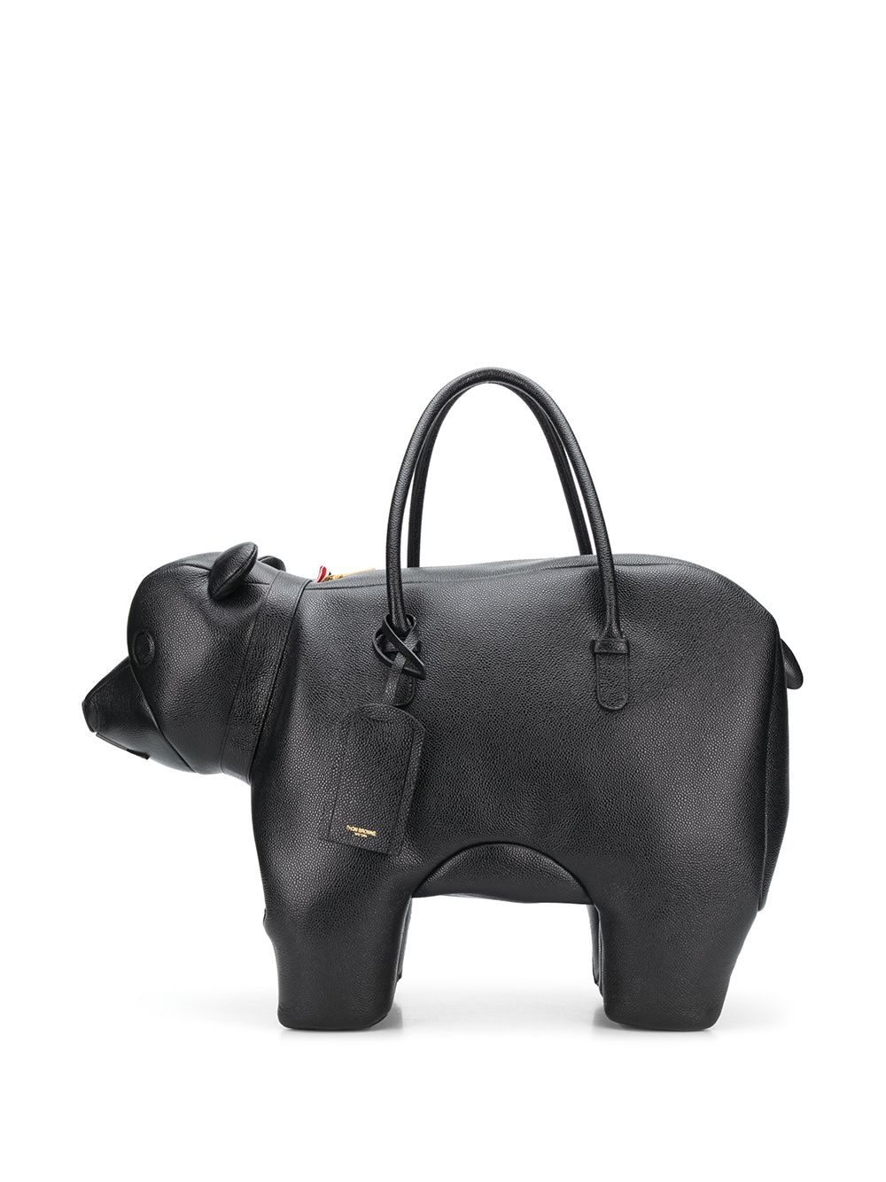 Thom Browne - Bear pebbled bag - men - Calf Leather - One Size - 001 BLACK