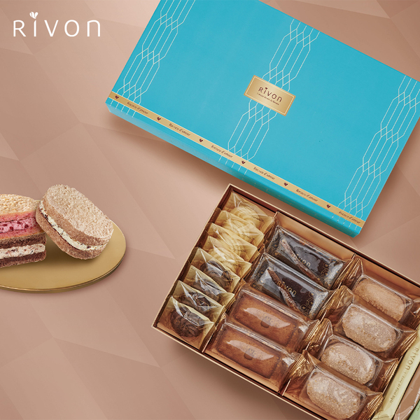 【Rivon禮坊】法式糕點禮盒-典雅藍(預購品10日後到貨)