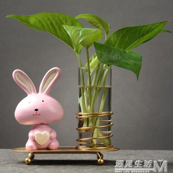 綠蘿水培植物玻璃瓶水養透明插花花瓶容器小瓶子器皿客廳裝飾擺件 遇見生活