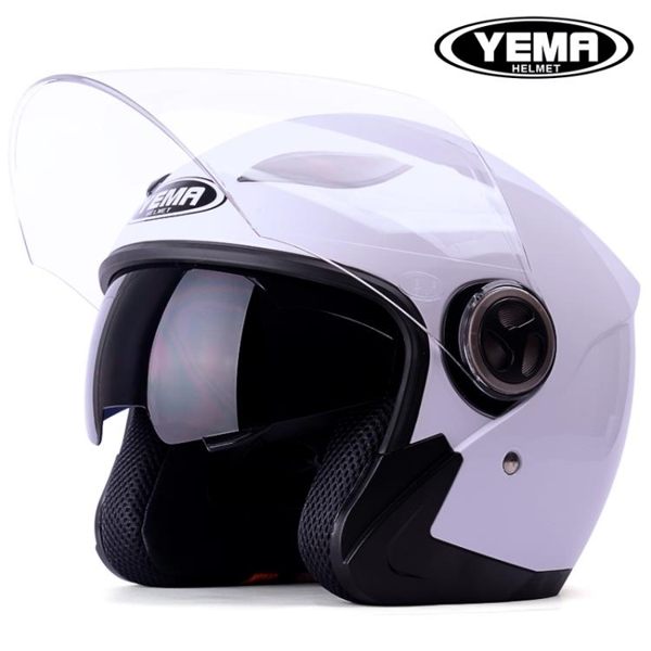 機車安全帽半盔覆式雙鏡片四季通用