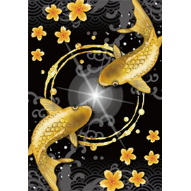 【超金運上昇】金円を描く黄金の昇り鯉