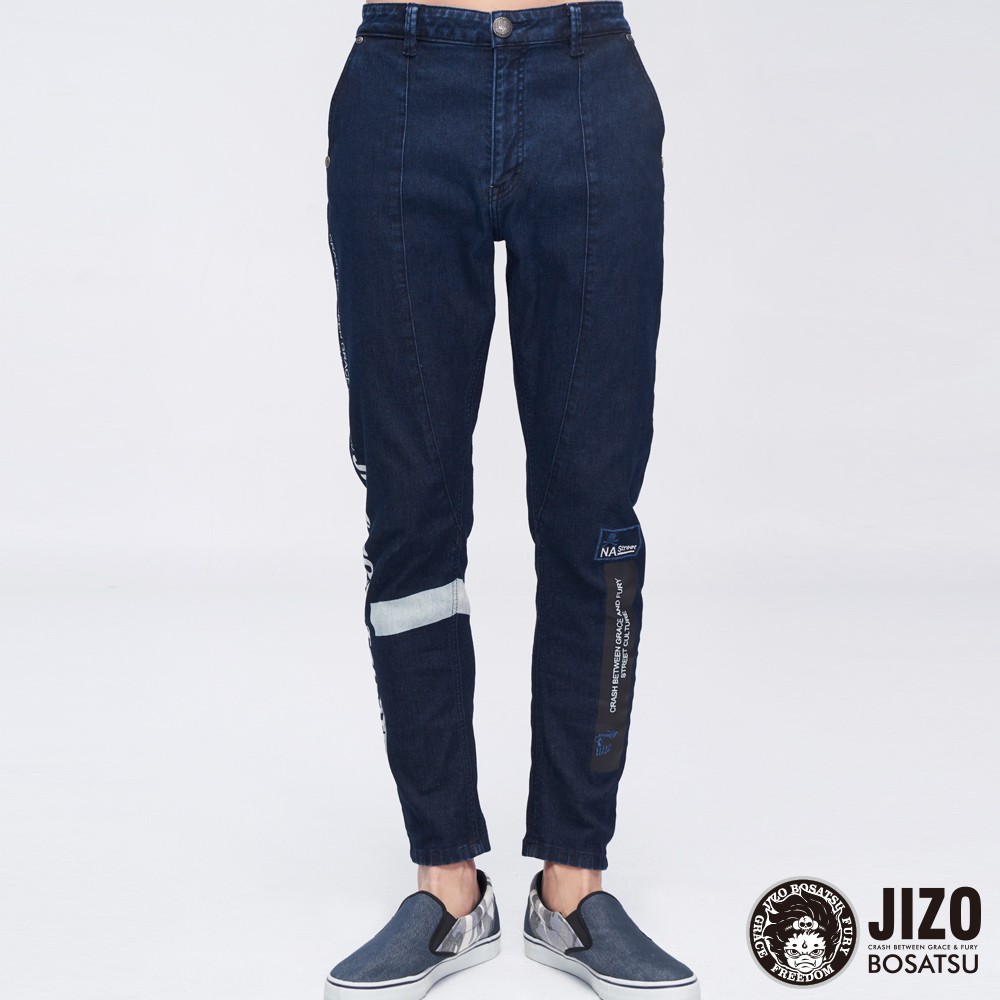 BLUE WAY 地藏小王-地藏街頭類針織3D褲(深藍)