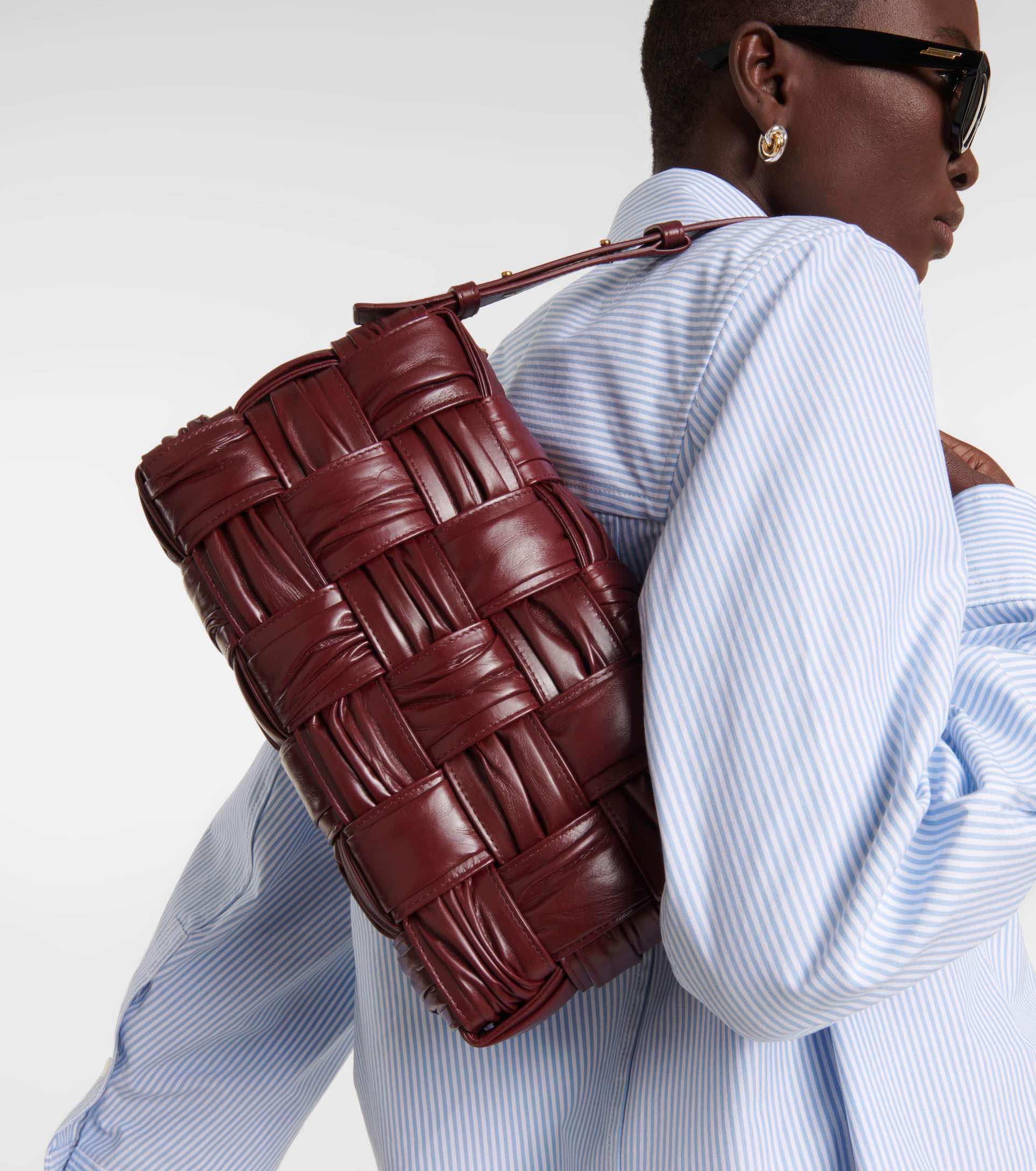 BOTTEGA VENETA Plissé Brick Cassette leather shoulder bag