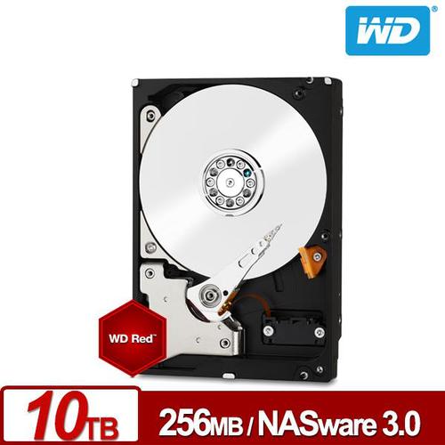 WD100EFAX，3.5吋紅標(Red)，10TB，NAS專用硬碟，256MB 快取記憶體，5400RPM，SATA，NASware3.0，支援1~8Bay機種，3年保固，保固期內免費到府收送