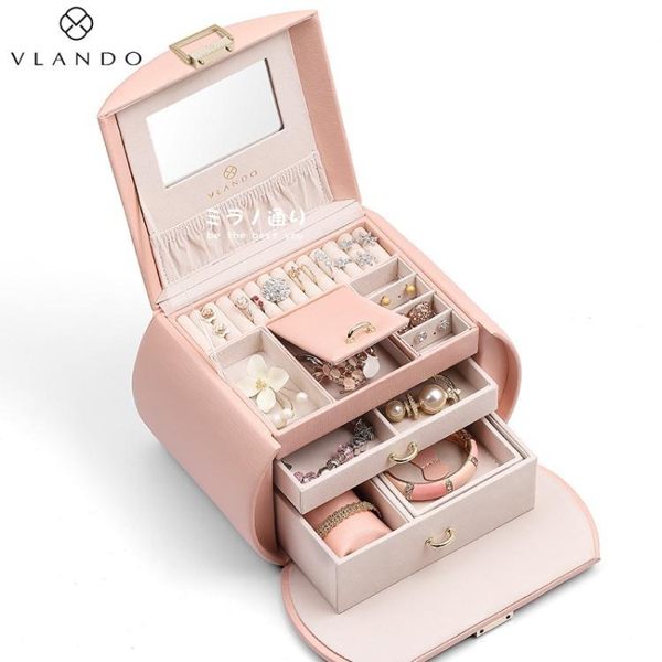 唯蘭朵首飾盒女公主歐式韓國多層大容量手飾品收納盒閨蜜結婚禮物「米蘭」