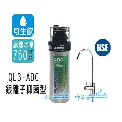【愛惠浦公司貨】銀離子淨水器QL3-ADC【搭載NSF認證鵝頭】【送全省安裝】