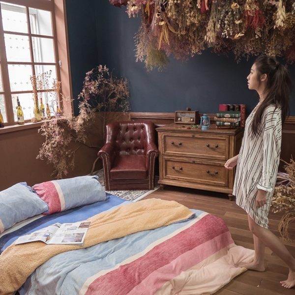 Old-dreams (雙人)法蘭絨床包+雙人被套四件組 溫暖舒適 觸感細緻 溫暖過冬 台灣製