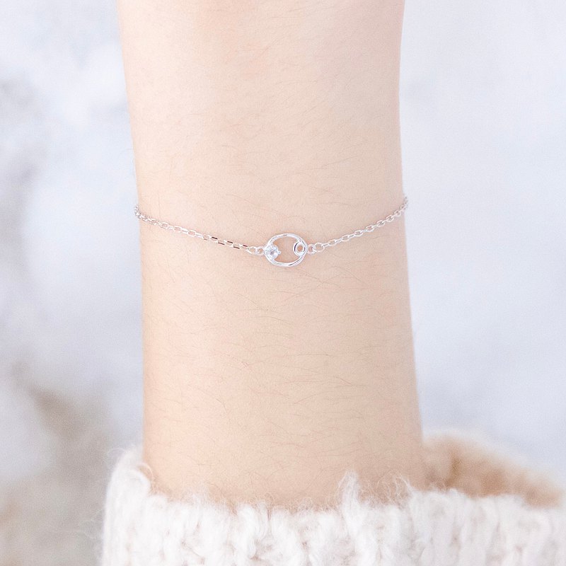 巨蟹座925純銀天然石星座手鍊