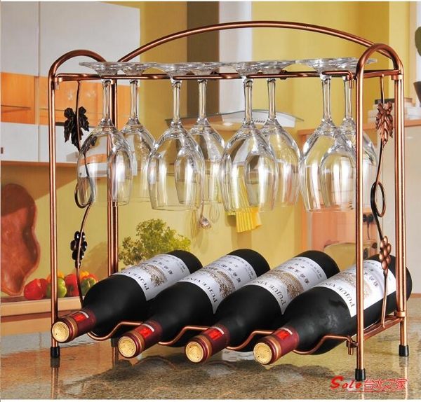 紅酒架 創意紅酒架倒掛酒架紅酒杯架家用葡萄酒架子歐式放酒瓶架時尚擺件 6款
