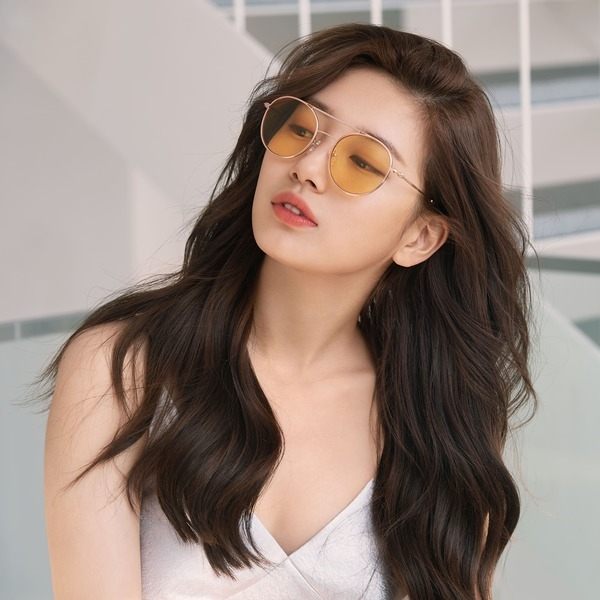 CARIN 太陽眼鏡 CARRIE C2 (玫瑰金-黃鏡片) 韓星秀智代言 復古飛官造型款 墨鏡 # 金橘眼鏡