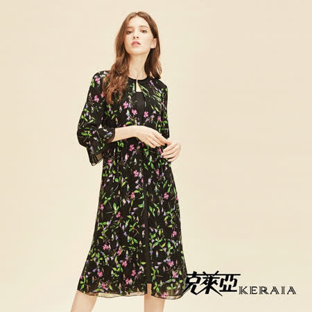 藝術感配色更加優雅喇叭袖口凸顯女人味3136D-88