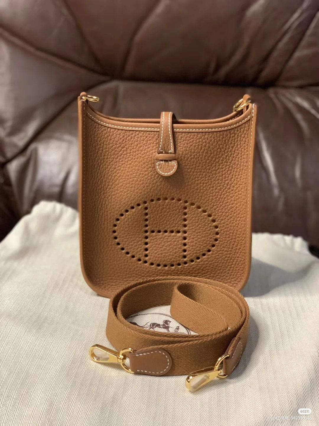 Hermes mini evelyne 金棕金扣 新鮮抱出 我愛麋鹿歐美精品全球代購since2005
