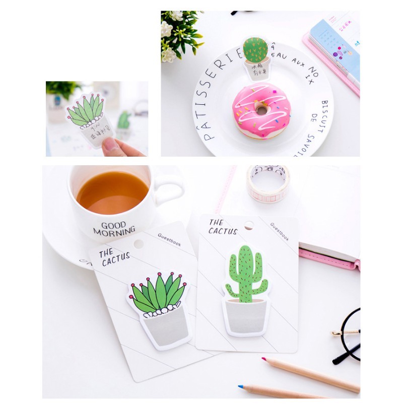 仙人掌 綠色植物 便利貼 便條紙 N次貼 文具 開學文具 辦公文具 便籤