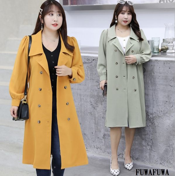 (現貨+預購 FUWAFUWA)- 加大尺碼四季OL顯瘦西裝風衣外套