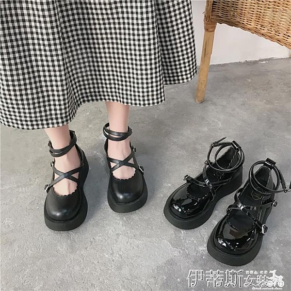 jk制服鞋夏日系小皮鞋女復古圓頭lolita鞋娃娃2020夏百搭瑪麗鞋女