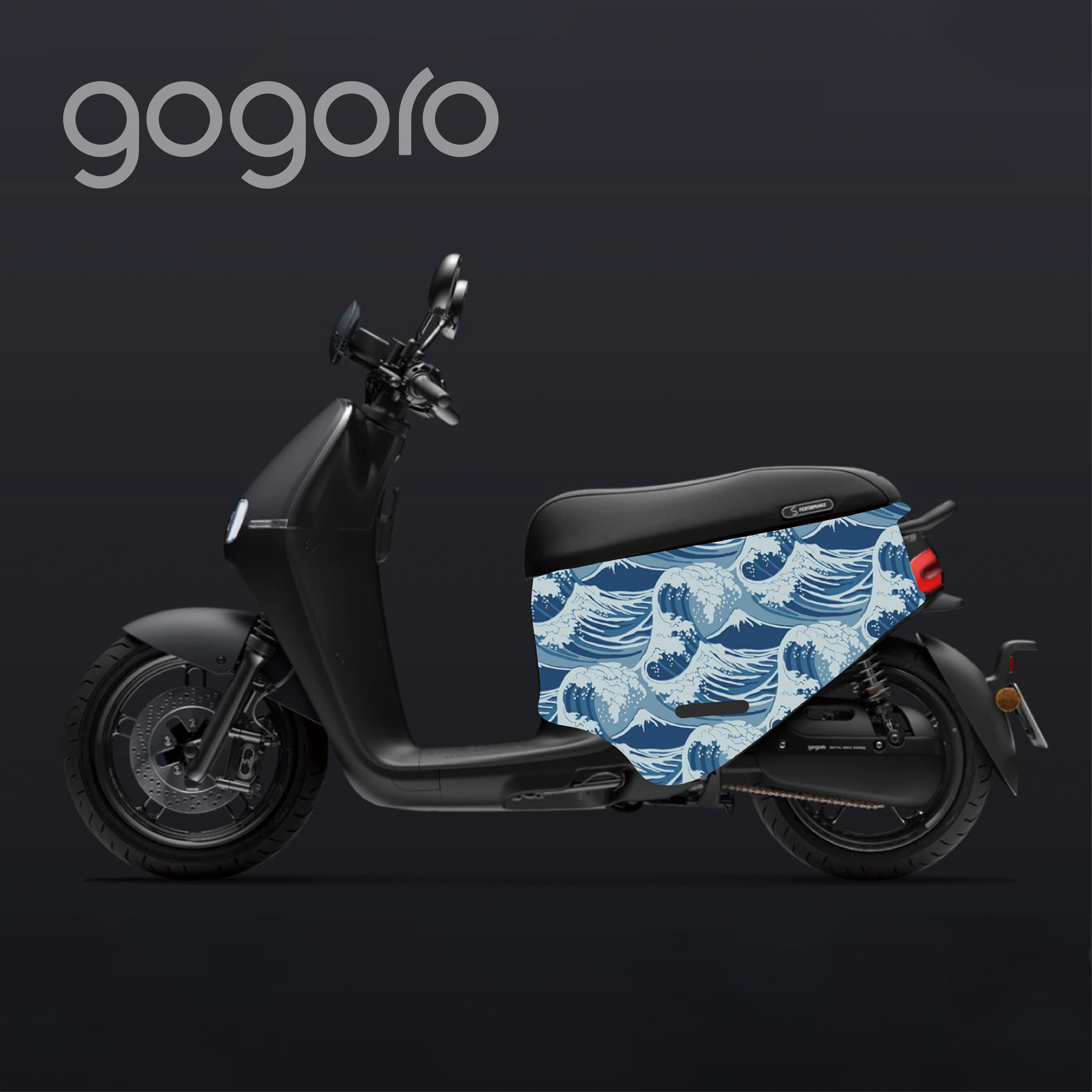 BLR gogoro ID111 浮世繪海浪 雙面車套 車身防刮套 潛水衣布 防刮套 保護套 車套 機車配備 電動車防刮 智慧雙輪