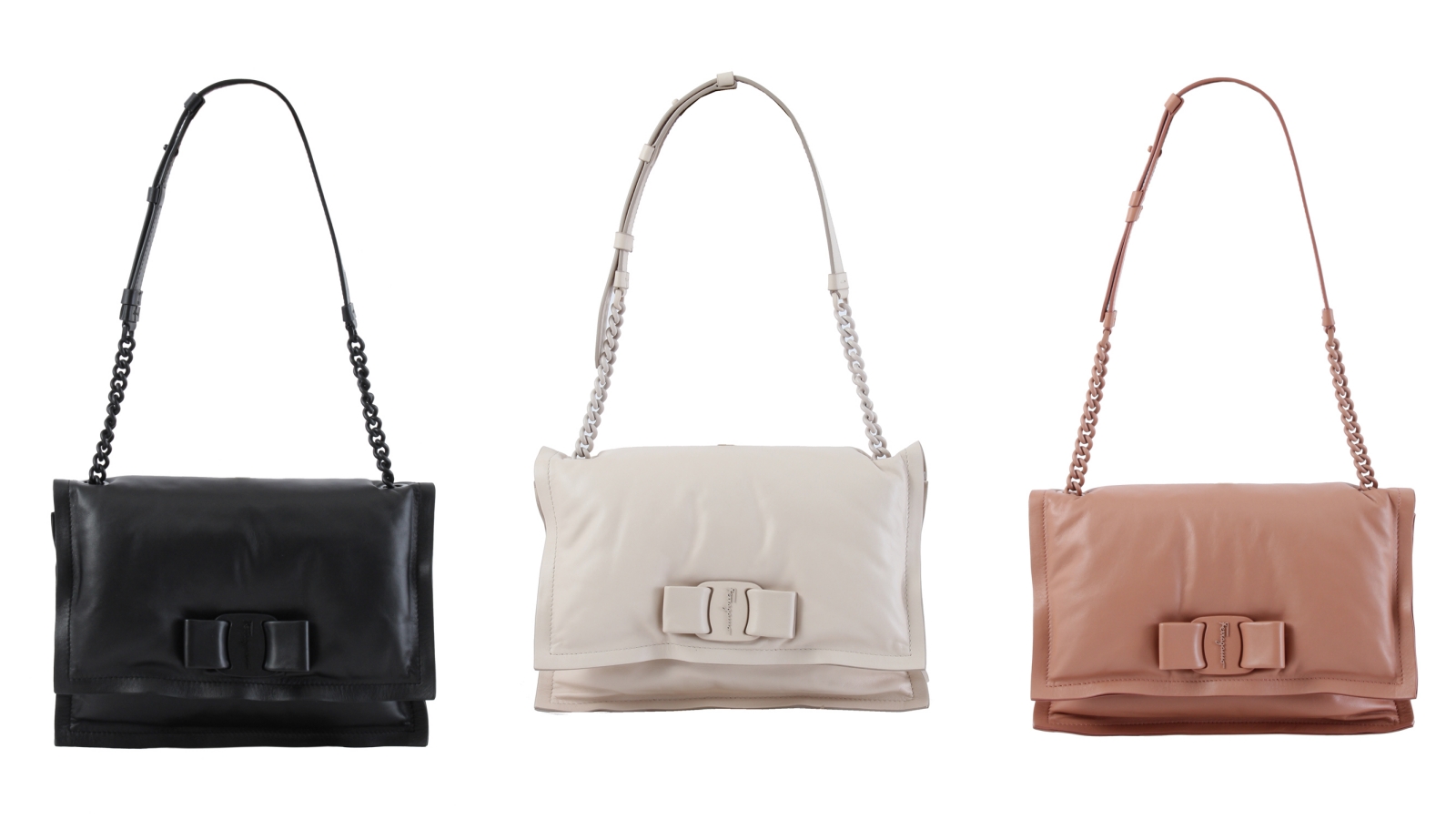 【Salvatore Ferragamo】 VIVA蝴蝶結小牛皮肩背包