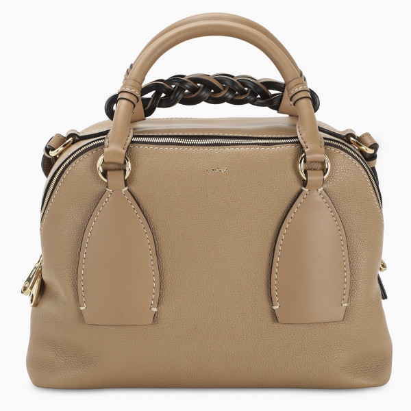 Handbag by Chloé in smooth & shiny calfskin, featuring large zip puller, two main zipped compartment