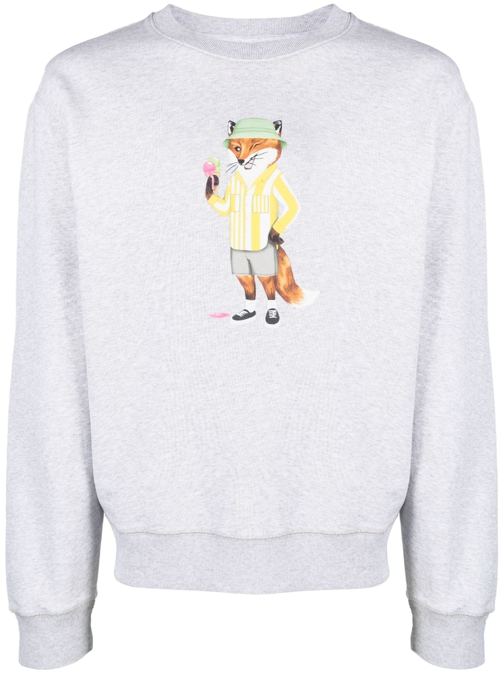 Maison Kitsuné - Dressed Fox printed cotton sweatshirt - men - Cotton - XS - Grey