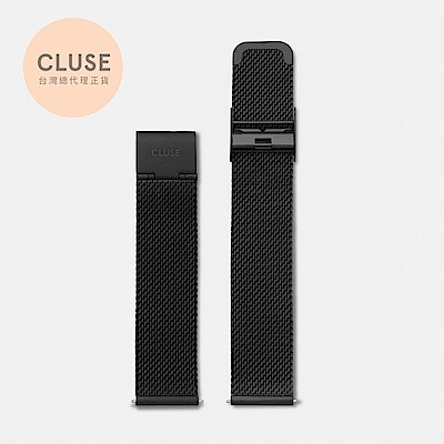 【公司貨】CLUSE Minuit 16mm 霧黑不鏽鋼錶帶(33mm錶款用)