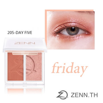 粉質細緻親膚，輕鬆暈染不結塊型色兼具，磨砂簡約質感，小巧好攜帶通過嚴酷的防水測試，沖水也不擔心暈染脫妝From Day 1 to Day 6，交給ZENN為你搭配的每日必勝眼妝。省去搭配與選擇的困擾，