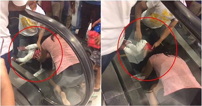 Detik-detik mendebarkan bocah terjepit di eskalator ini bikin ngilu