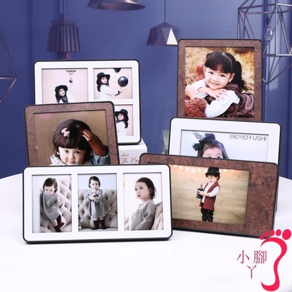七夕情人節禮物 交換禮物 韓版創意婚紗照寶寶相框擺臺影樓像框掛墻7寸10寸照片定制刻字