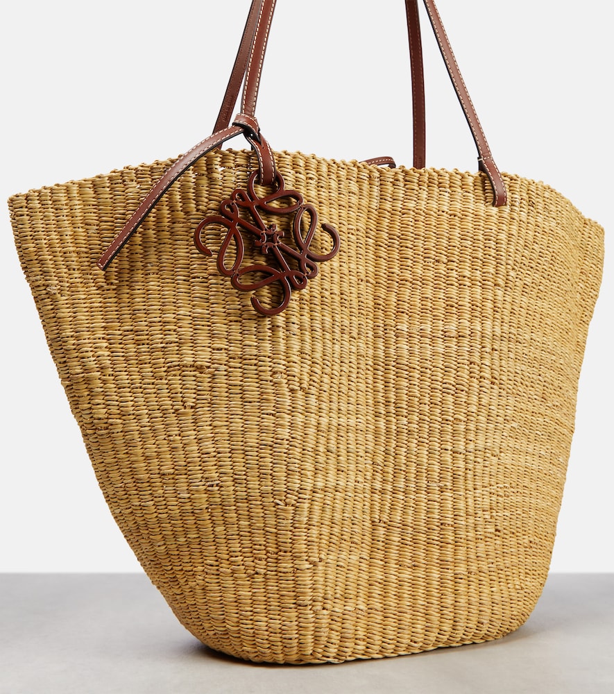 Loewe Shell Large leather-trimmed basket bag