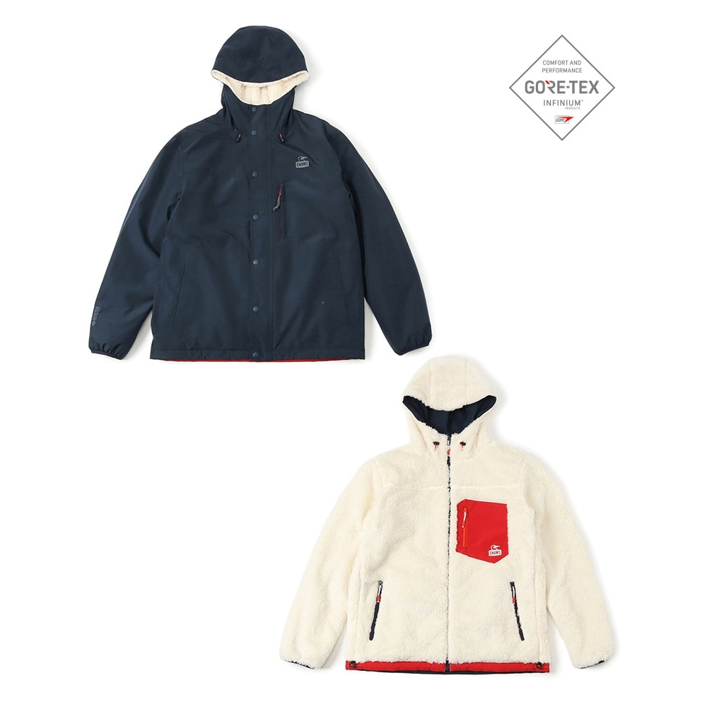 CHUMS Elmo Gore-Tex INFINIUM Reversible Hoodie 男 抗水雙面外套 深藍/象牙白