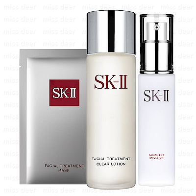 *SK-II 亮采化妝水160ml+晶緻活膚乳液100g 贈青春敷面膜(單片)