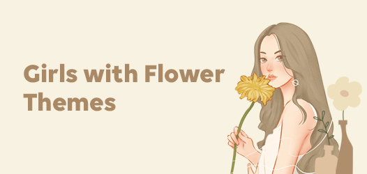 Girls with Flower Themes