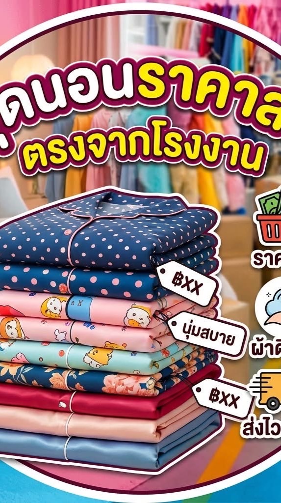 โกดังชุดนอน-งานแฟชั่นขายถูกมาก